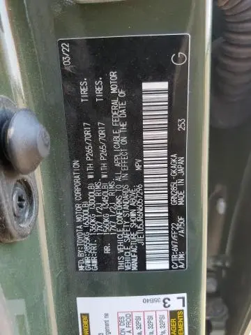 2022 TOYOTA 4RUNNER TRAIL  