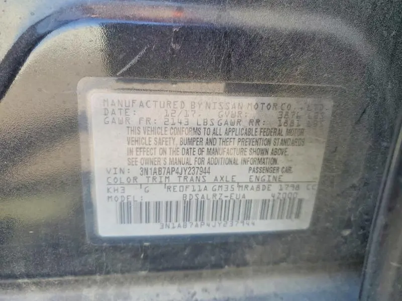 2018 NISSAN SENTRA SR  