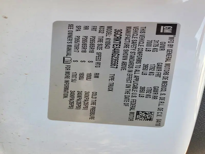 2010 CHEVROLET SILVERADO K1500 LTZ  