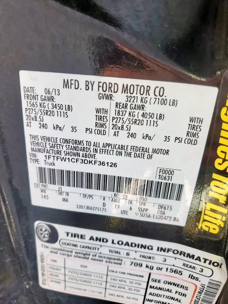 2013 FORD F150 SUPERCREW  