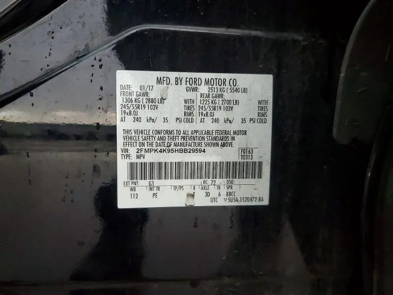 2017 FORD EDGE TITANIUM  