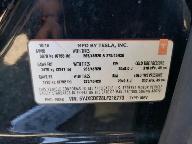 2020 TESLA MODEL X