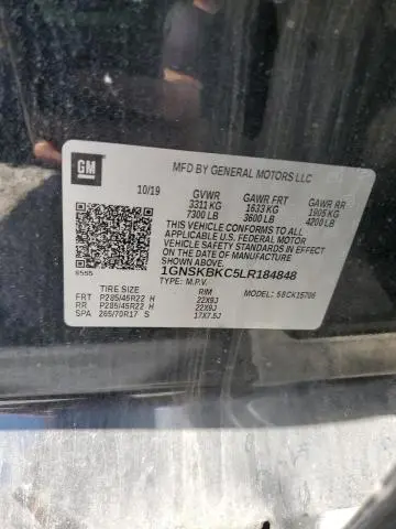 2020 CHEVROLET TAHOE K1500 LT  