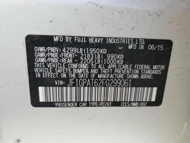 2015 SUBARU IMPREZA SPORT  