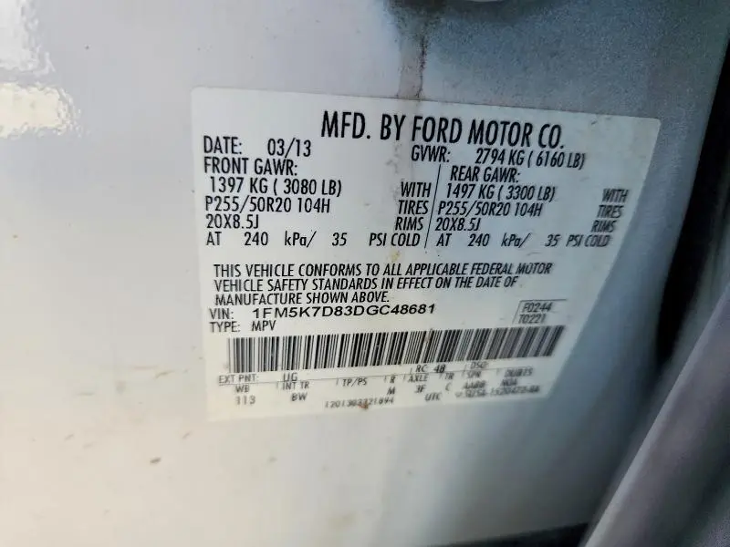 2013 FORD EXPLORER XLT  