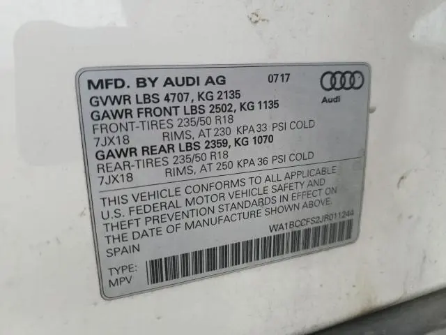 2018 AUDI Q3 PREMIUM  