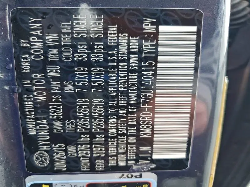 2016 HYUNDAI SANTA FE SE ULTIMATE  