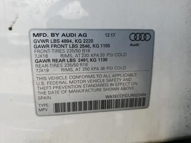 2018 AUDI Q3 PREMIUM  