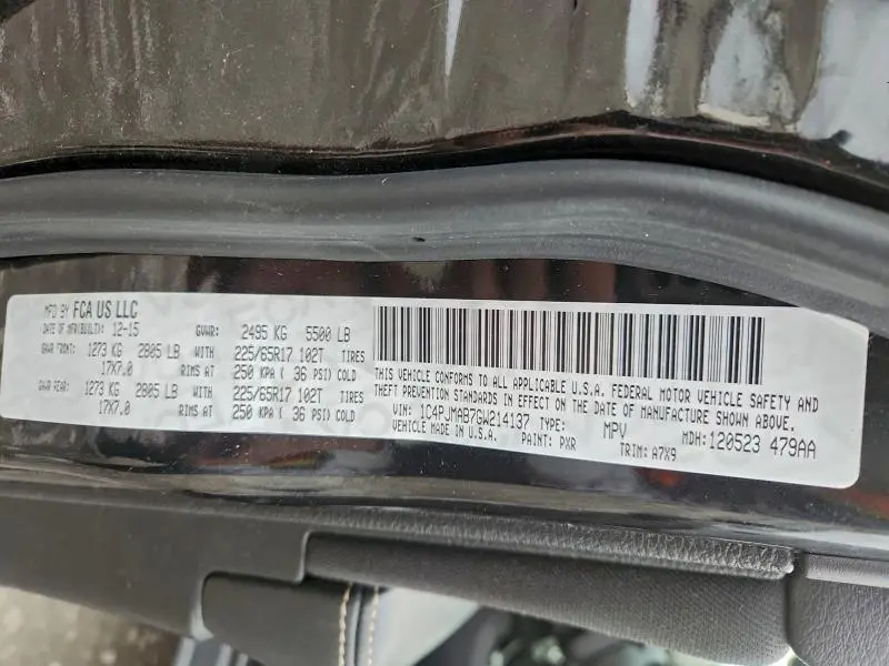 2016 JEEP CHEROKEE SPORT  