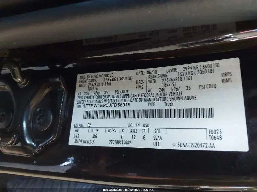 2018 FORD F-150 XLT