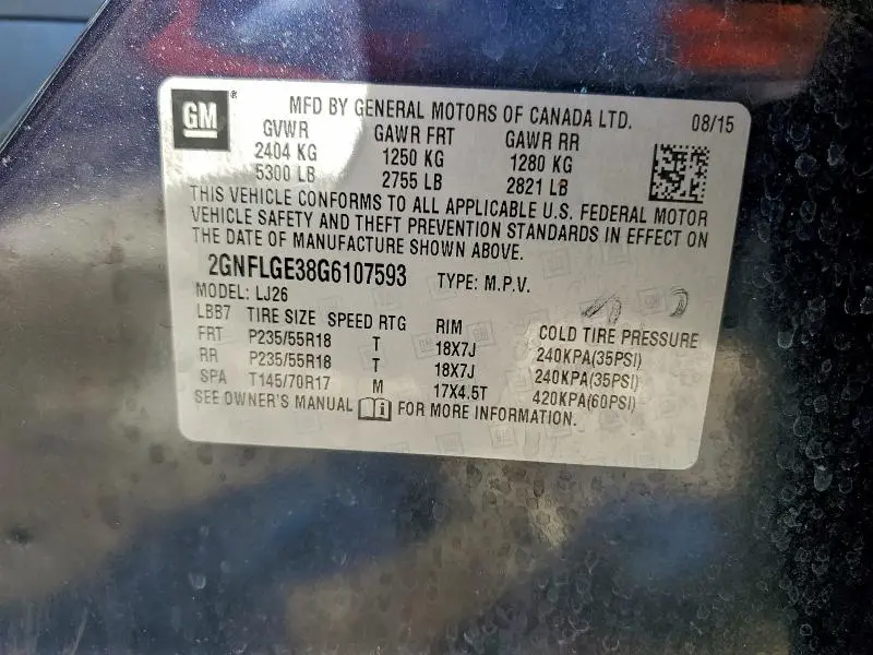 2016 CHEVROLET EQUINOX LTZ  