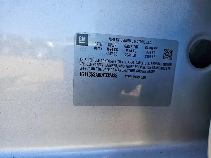2013 CHEVROLET MALIBU 1LT  