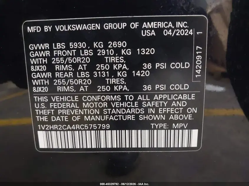 2024 VOLKSWAGEN ATLAS 2.0T SE W/TECHNOLOGY
