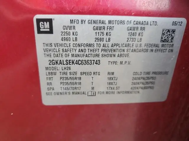 2012 GMC TERRAIN SLE  