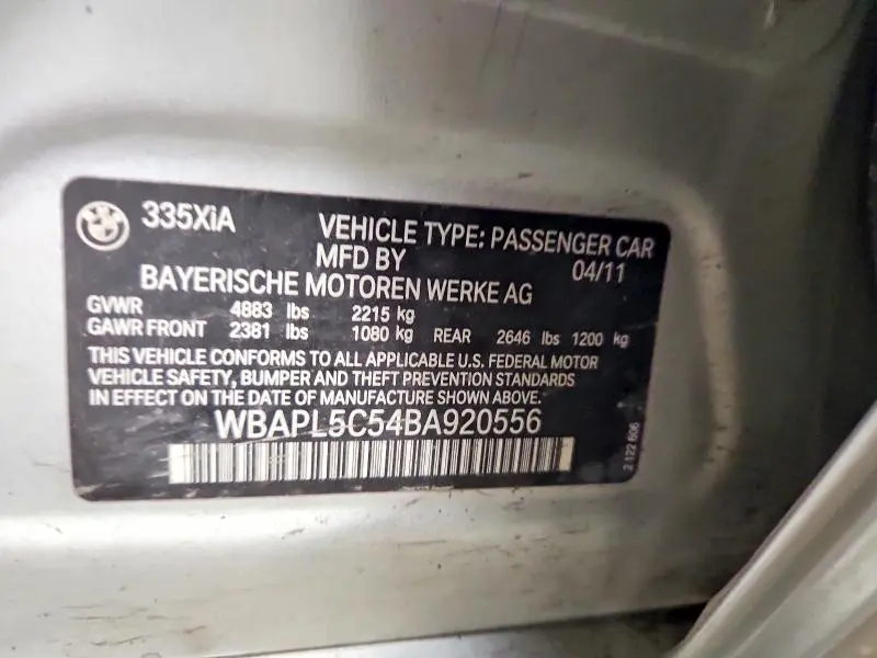 2011 BMW 335 XI  