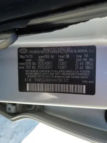 2010 HYUNDAI SANTA FE GLS  