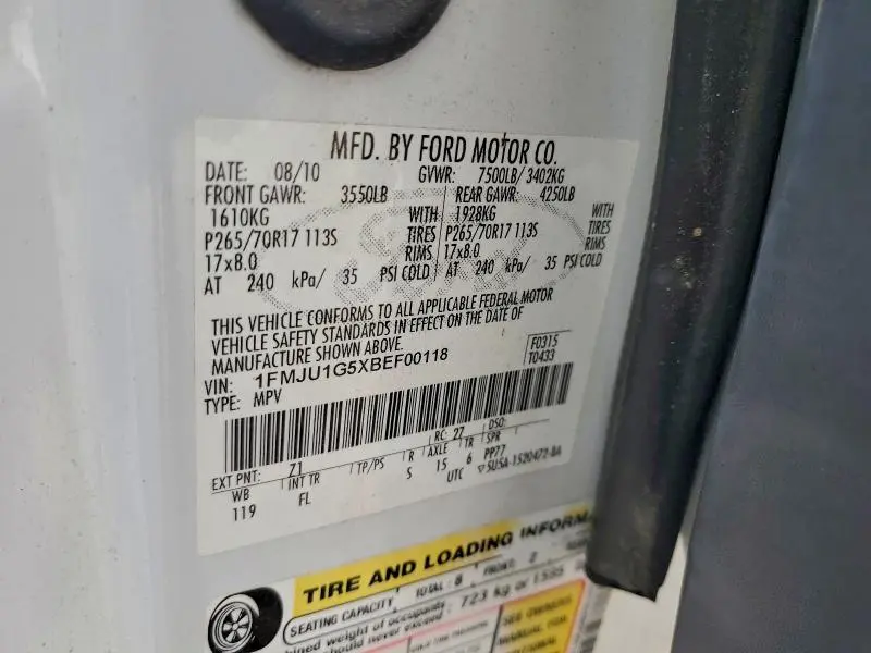 2011 FORD EXPEDITION XL  