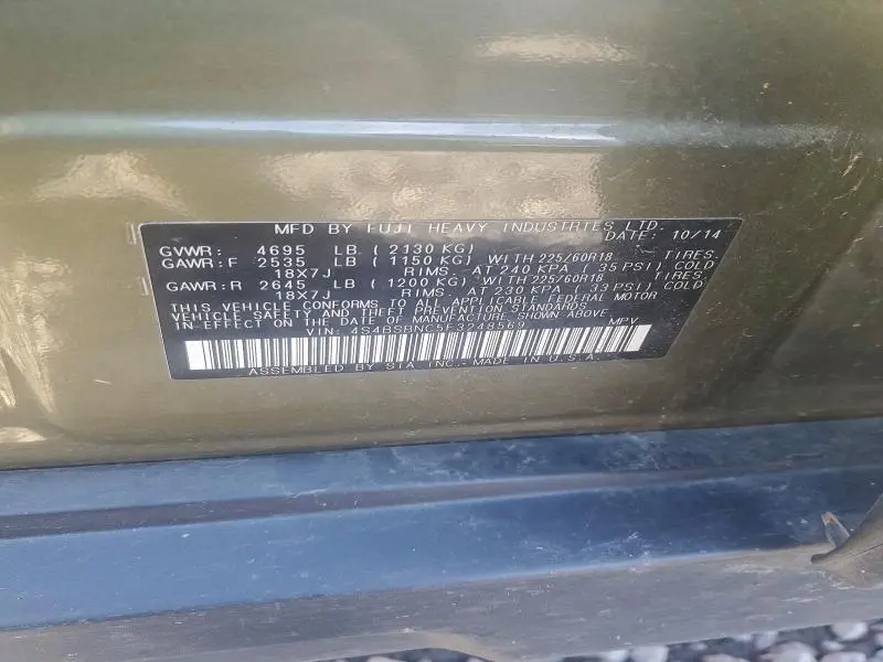 2015 SUBARU OUTBACK 2.5I LIMITED  