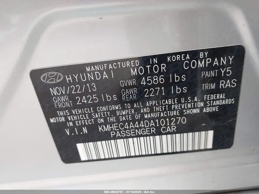 2013 HYUNDAI SONATA HYBRID LIMITED