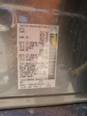 2017 NISSAN ROGUE SV