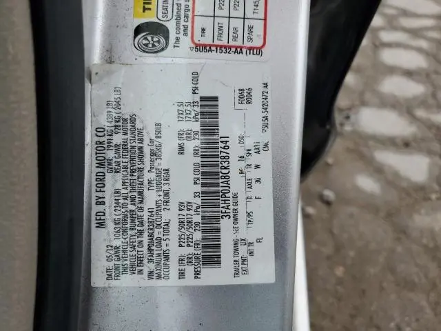 2012 FORD FUSION SEL  