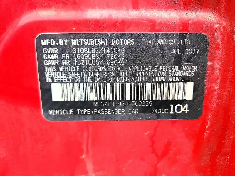 2018 MITSUBISHI MIRAGE G4 ES  