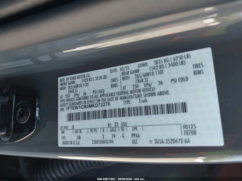2021 FORD F-150 XL