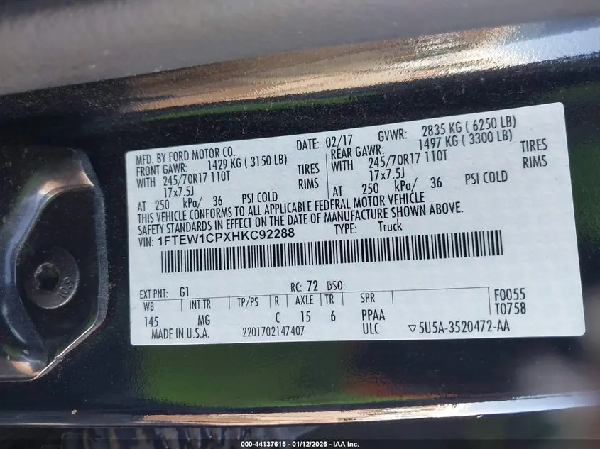 2017 FORD F-150 XLT