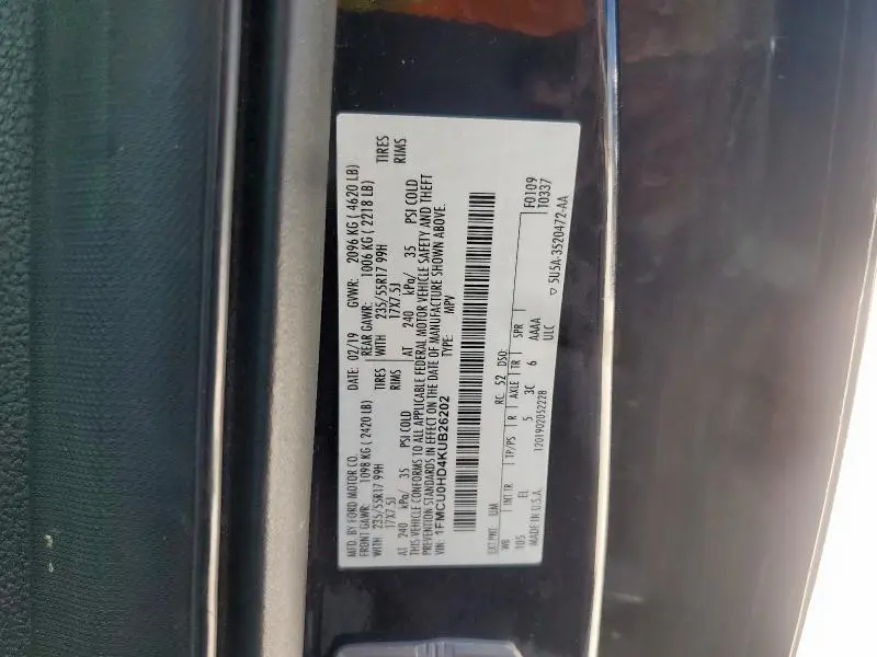 2019 FORD ESCAPE SEL  