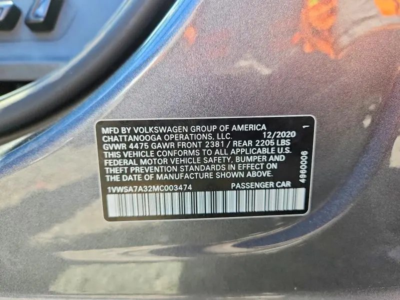 2021 VOLKSWAGEN PASSAT SE  