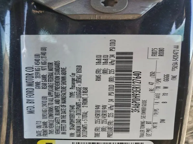 2014 FORD FUSION   