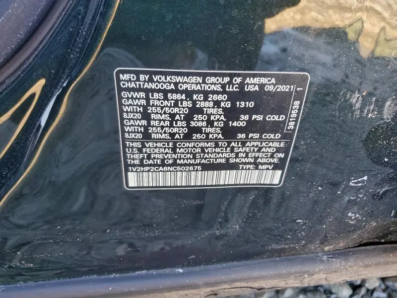 2022 VOLKSWAGEN ATLAS SE  