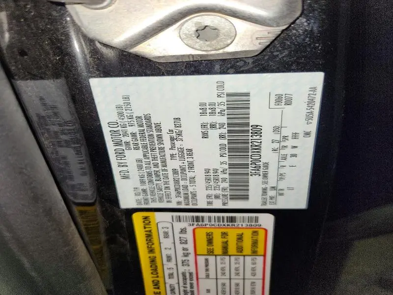 2019 FORD FUSION SEL  