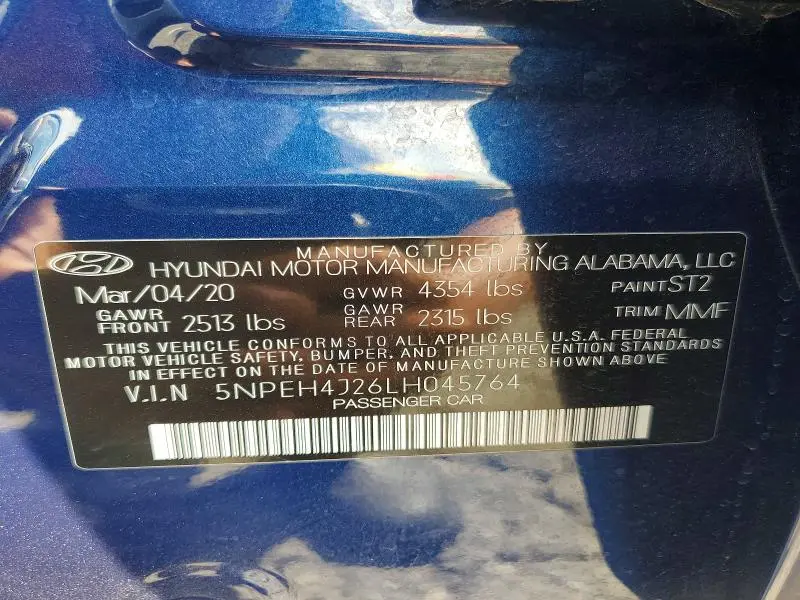 2020 HYUNDAI SONATA LIMITED  
