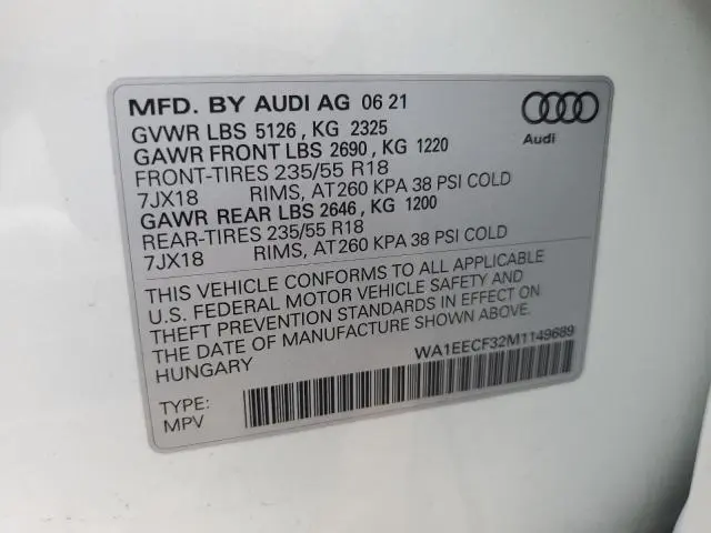 2021 AUDI Q3 PREMIUM PLUS S LINE 45  