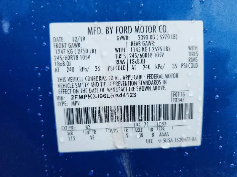 2020 FORD EDGE SEL  