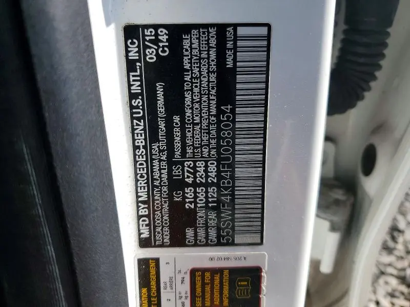 2015 MERCEDES-BENZ C 300 4MATIC  