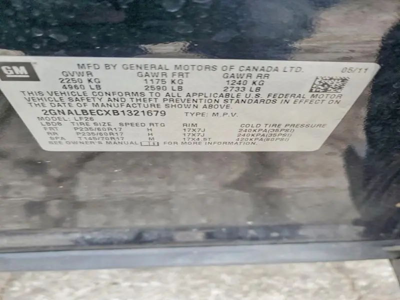 2011 CHEVROLET EQUINOX LS  