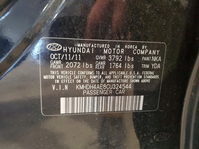 2012 HYUNDAI ELANTRA GLS  