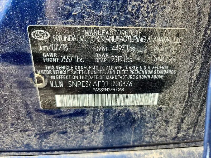 2018 HYUNDAI SONATA SEL+  