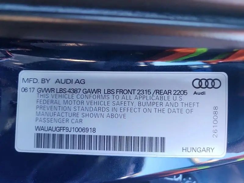 2018 AUDI A3 PREMIUM  