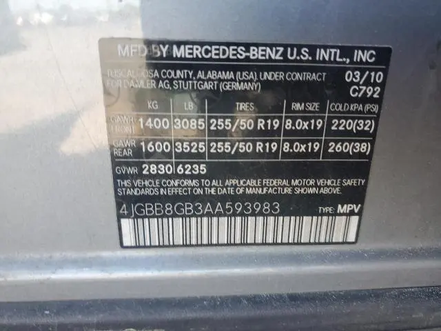 2010 MERCEDES-BENZ ML 350 4MATIC  