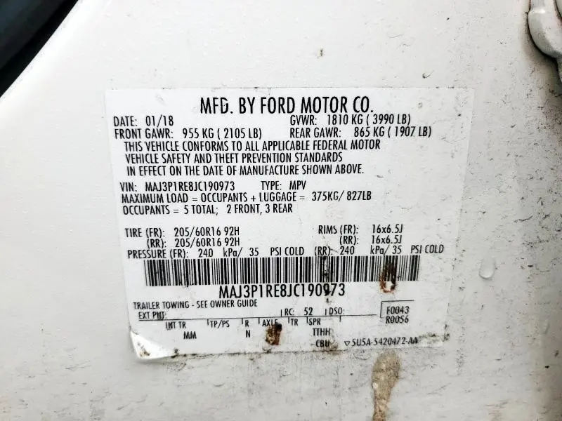 2018 FORD ECOSPORT S  