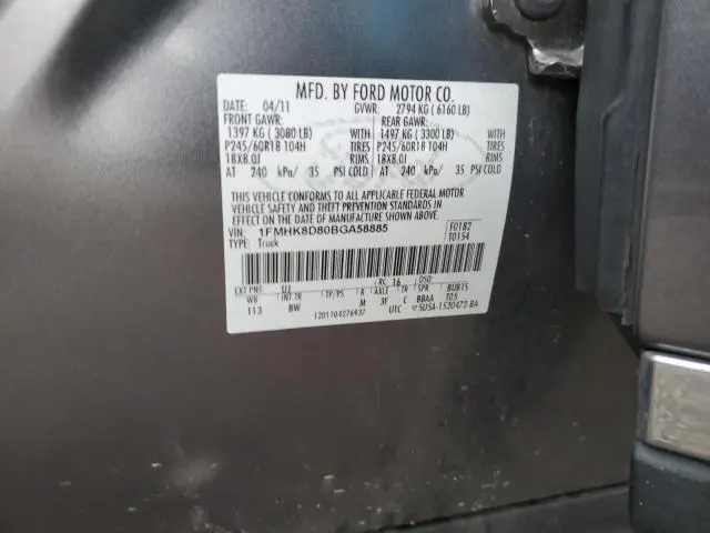 2011 FORD EXPLORER XLT  