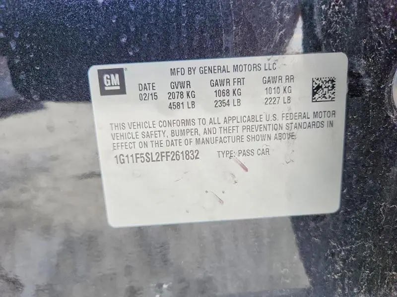 2015 CHEVROLET MALIBU LTZ  