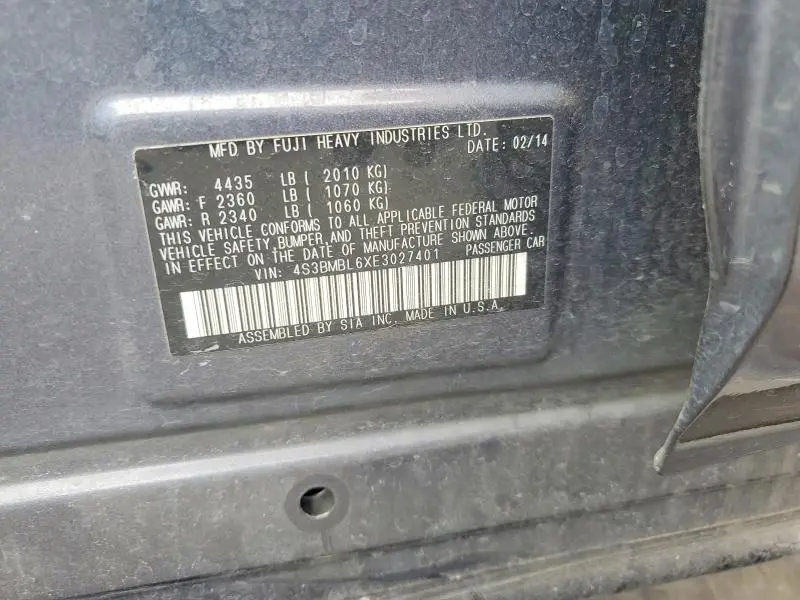 2014 SUBARU LEGACY 2.5I LIMITED  