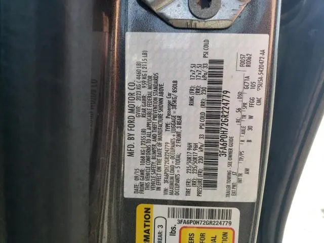 2016 FORD FUSION SE  
