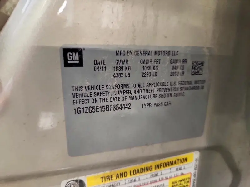 2011 CHEVROLET MALIBU 1LT  