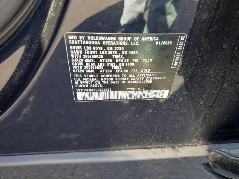 2020 VOLKSWAGEN ATLAS SE  
