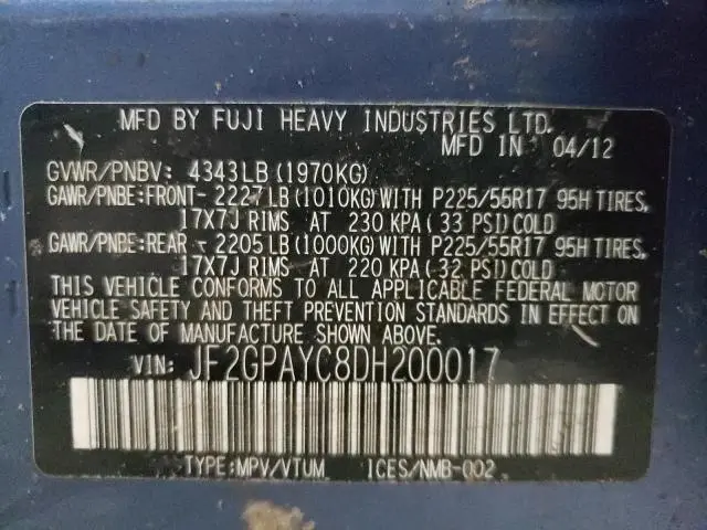 2013 SUBARU XV CROSSTREK 2.0 PREMIUM  